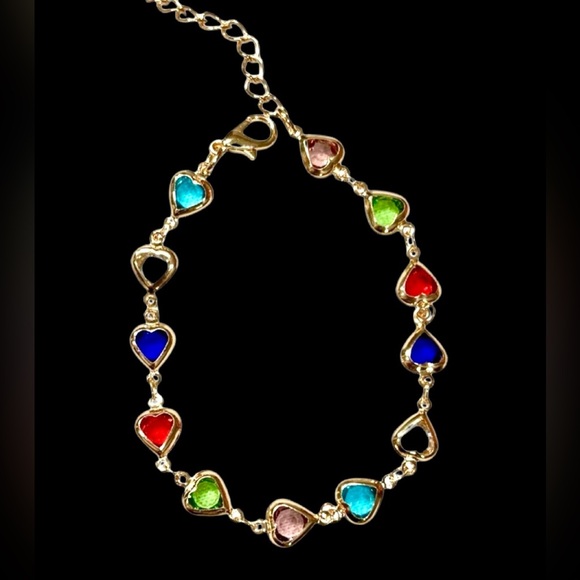 Set- Chic Multicolor Beaded Heart Necklace and Bracelet - Picture 6 of 13